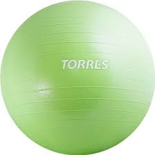 Мяч гимнастический  TORRES 55см, AL121155GR, с насосом, зеленый 